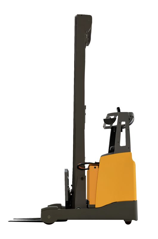 Reach trucks allow for efficient high-level stacking.